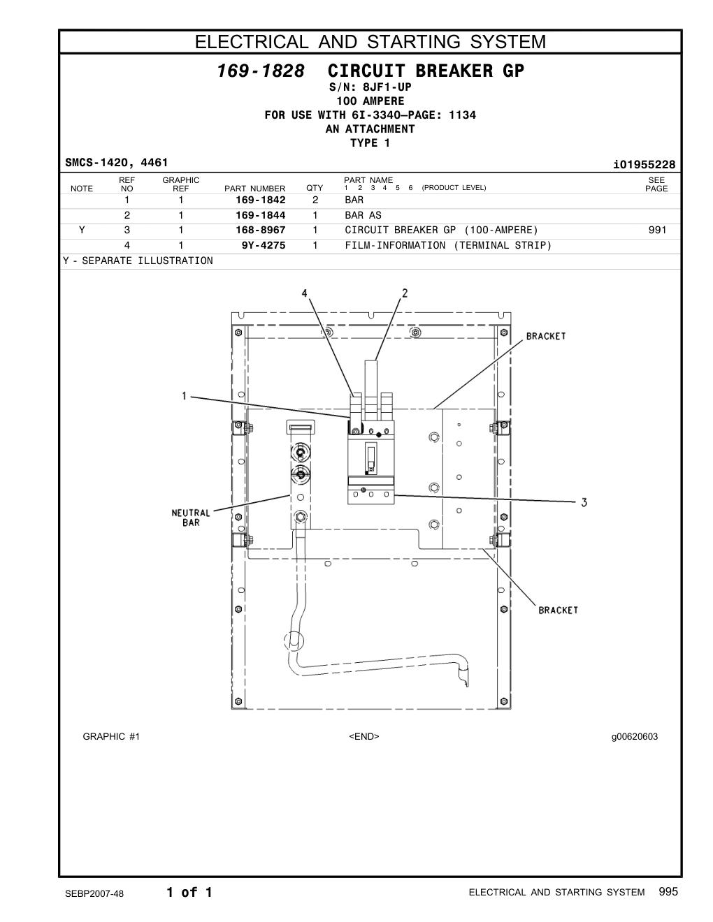 169-1844 BAR AS · S/N 8JF1-UP CAT parts manual diagram