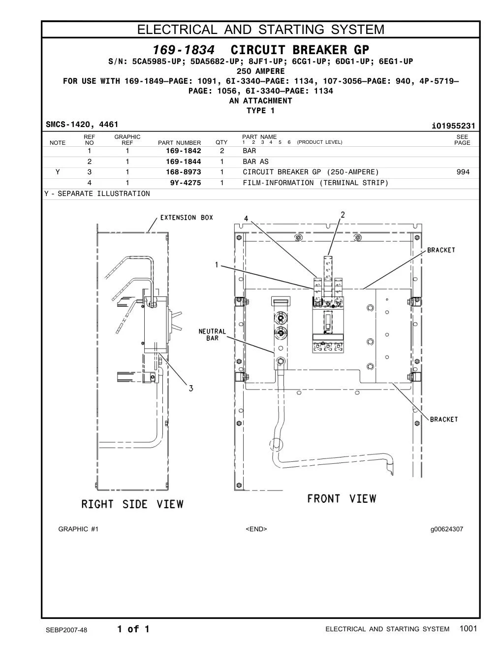 168-8973 - CIRCUIT BREAKER GP (250-AMPERE)