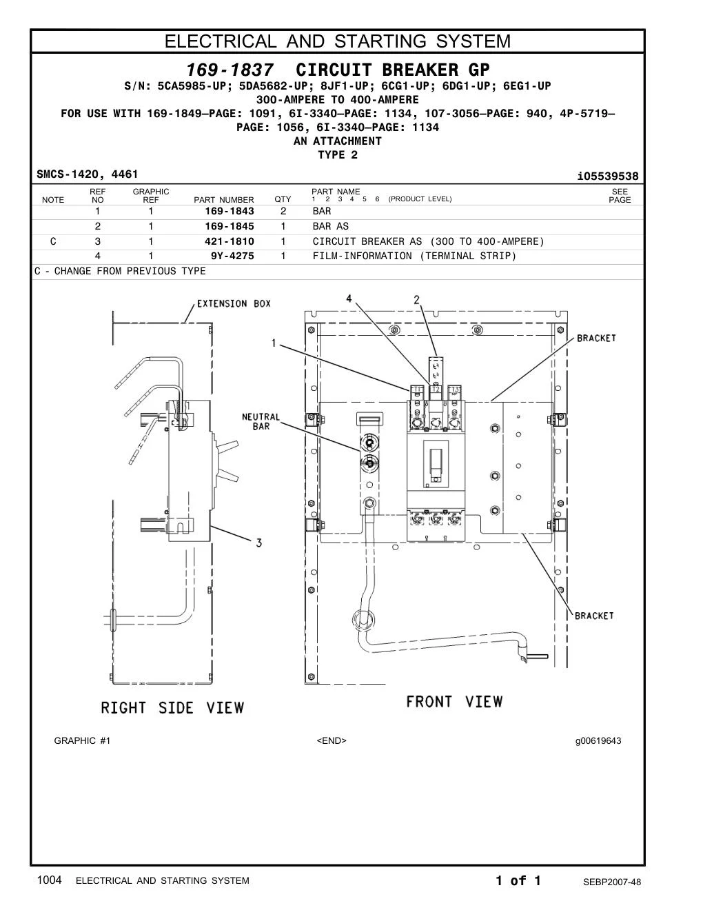 421-1810 - CIRCUIT BREAKER AS (300 TO 400-AMPERE)