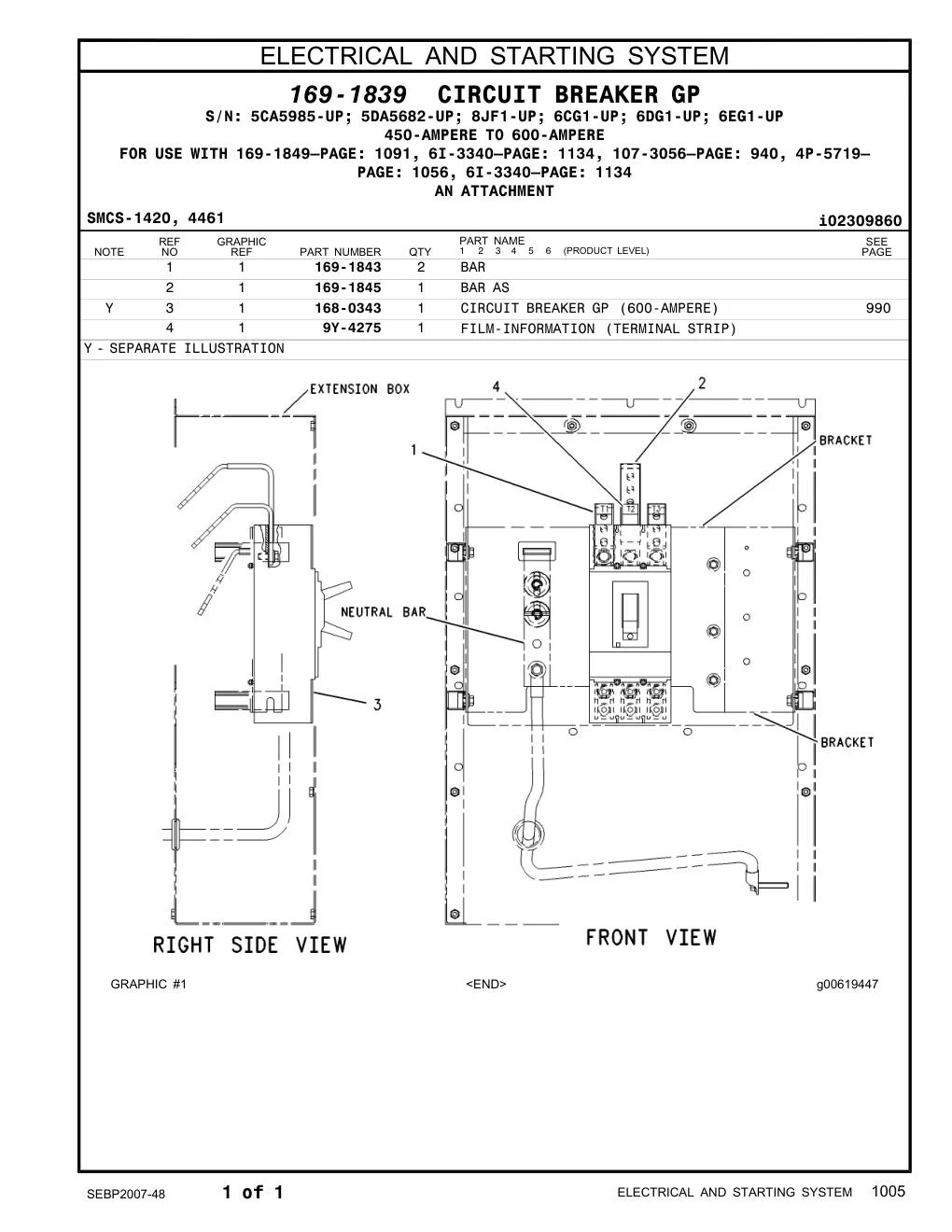 168-0343 - CIRCUIT BREAKER GP (600-AMPERE)