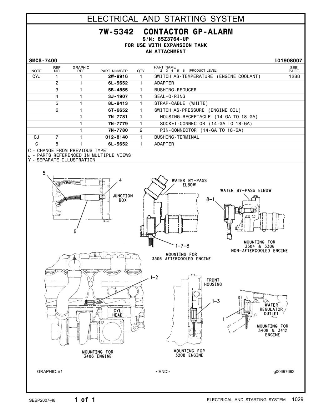6L-5652 ADAPTER · S/N 85Z3764-UP CAT parts manual diagram
