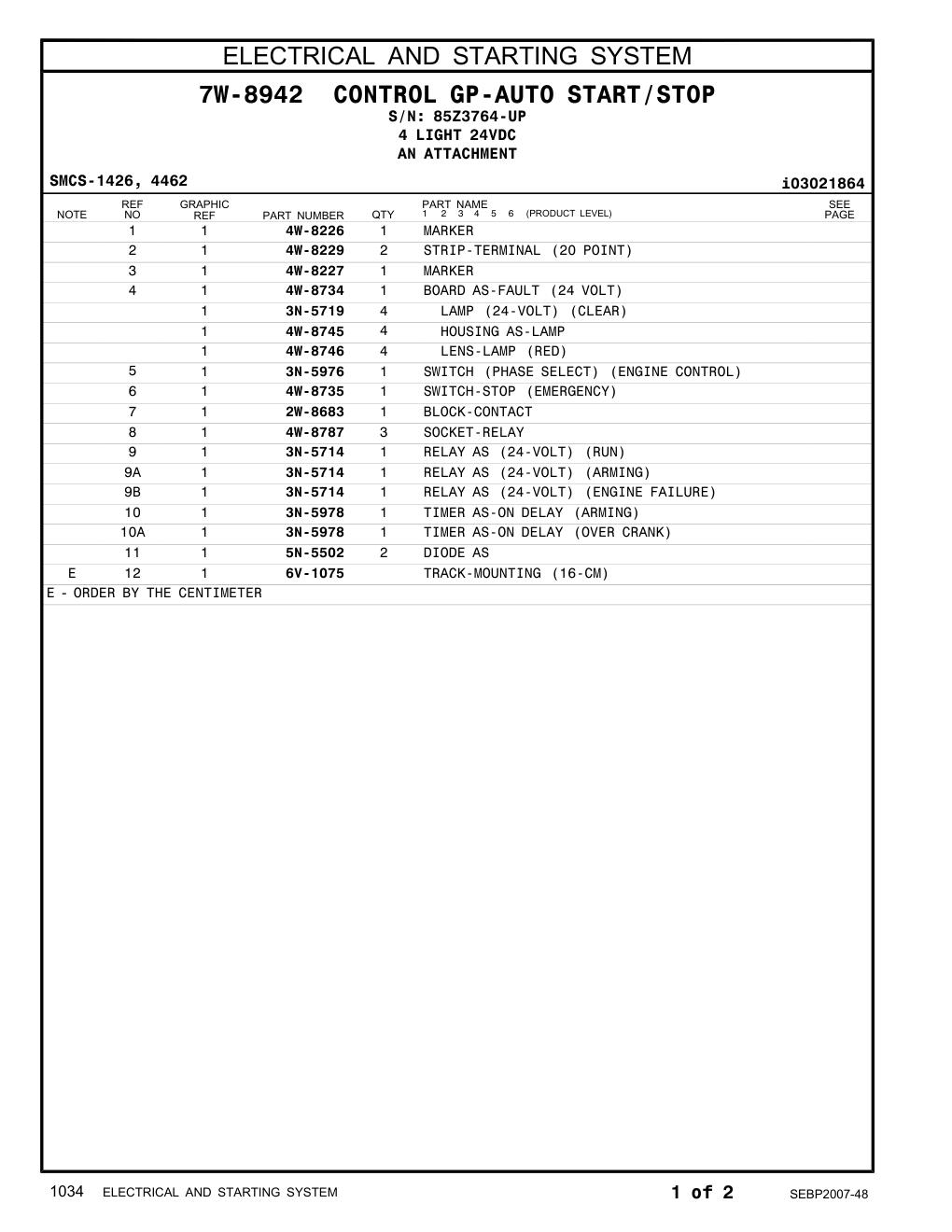 4W-8745 HOUSING AS-LAMP · S/N 85Z3764-UP CAT parts manual diagram