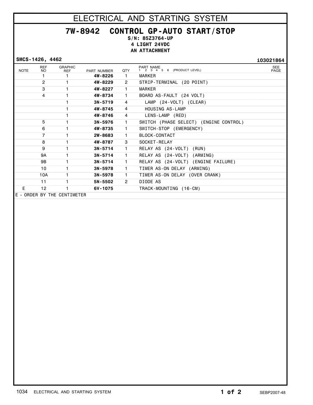 4W-8226 MARKER · S/N 85Z3764-UP CAT parts manual diagram