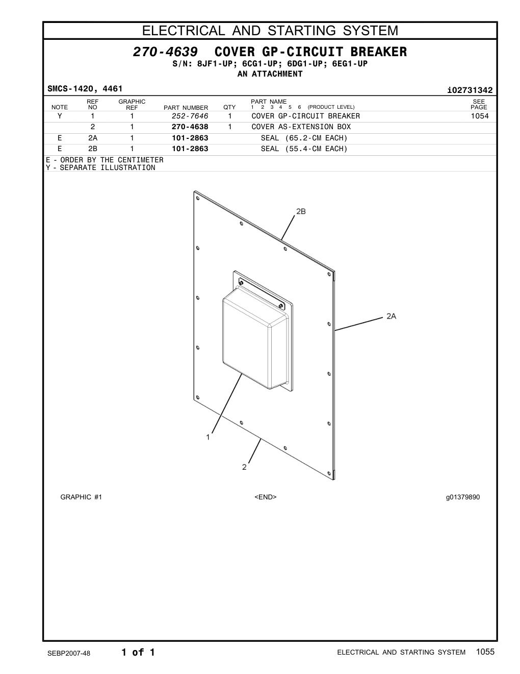 270-4638 COVER AS-EXTENSION BOX CAT parts manual diagram