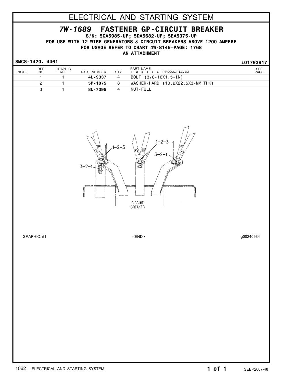 4L-9337 BOLT (3/8-16X1.5-IN) CAT parts manual diagram