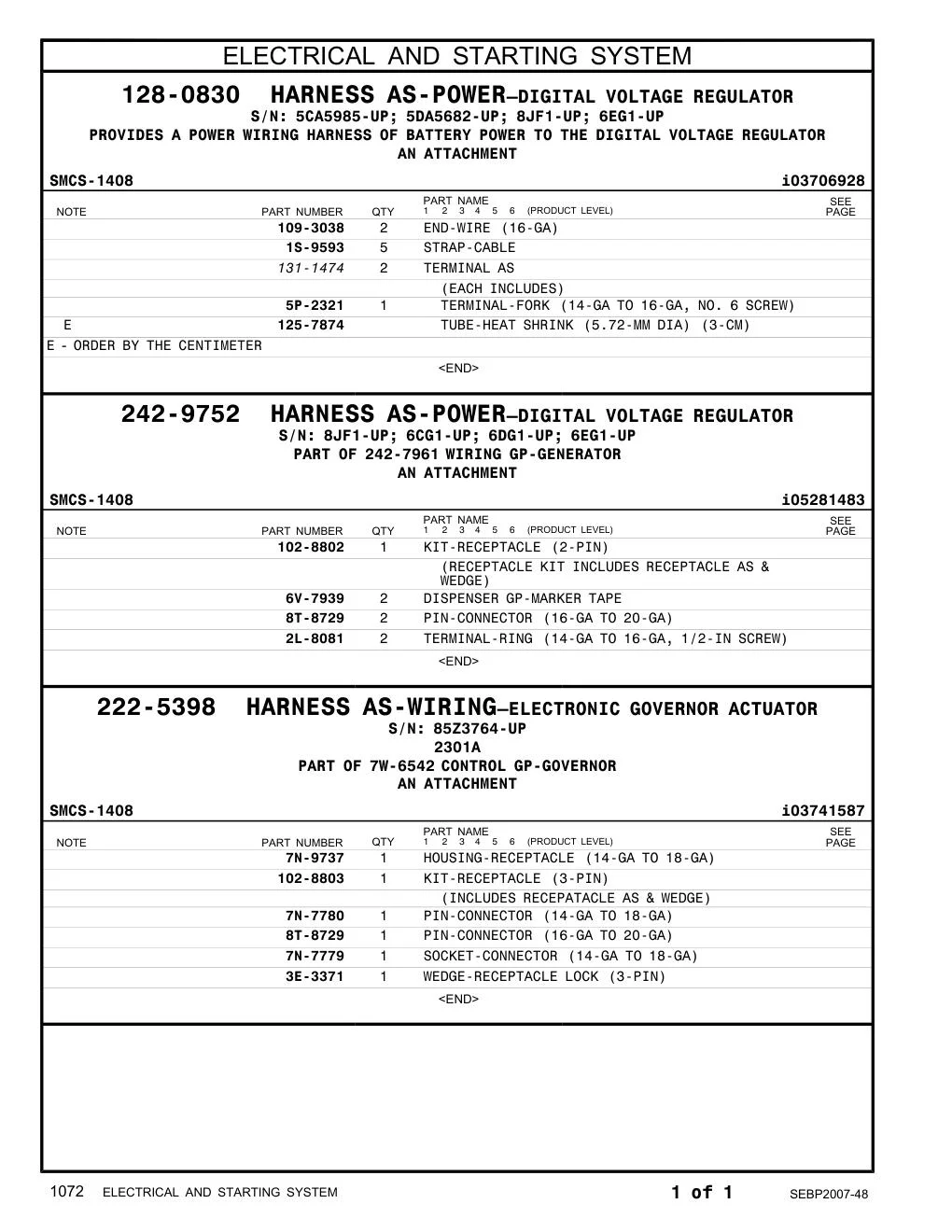 131-1474 - TERMINAL AS (EACH INCLUDES)