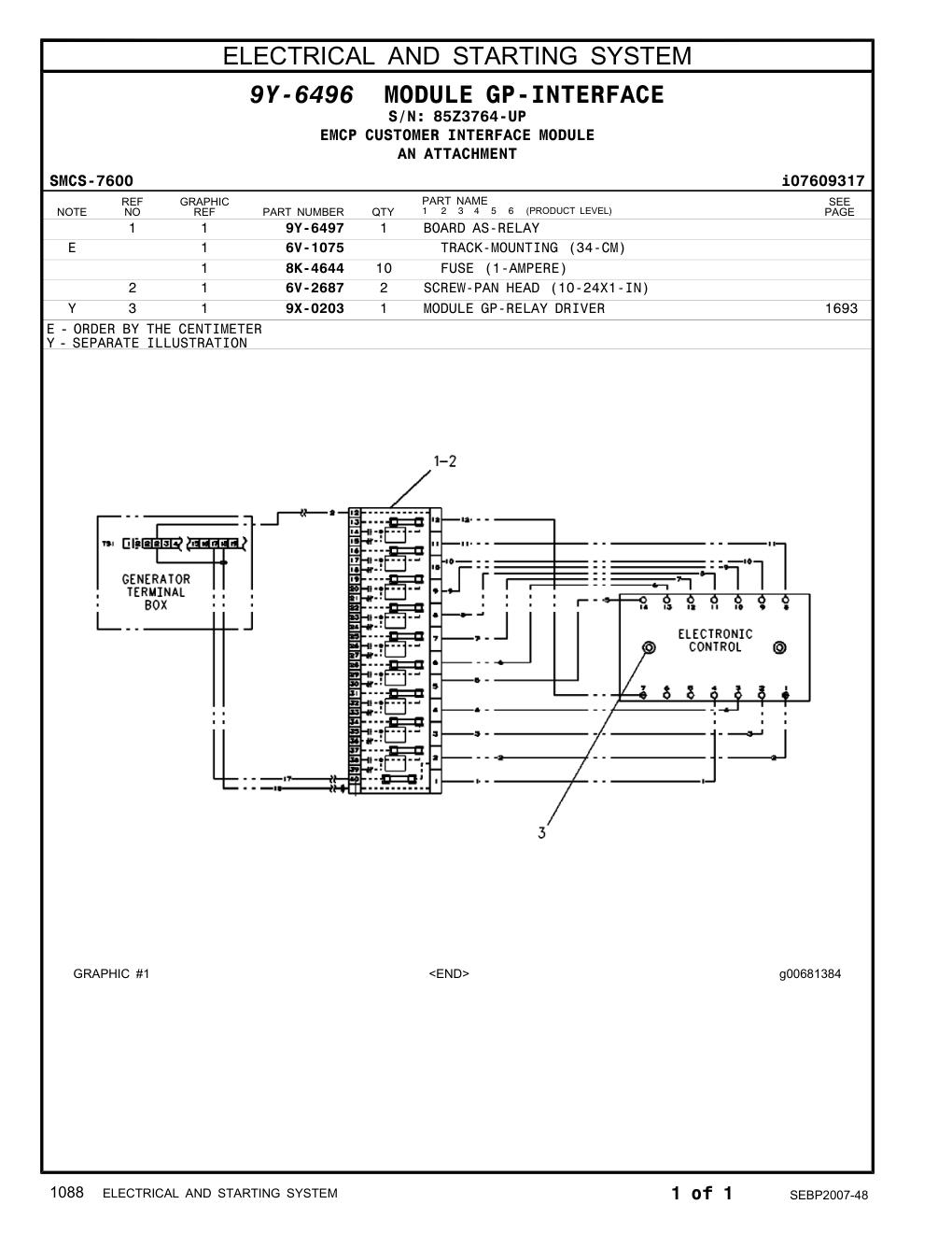 6V-2687 SCREW-PAN HEAD (10-24X1-IN) · S/N 85Z3764-UP CAT parts manual diagram