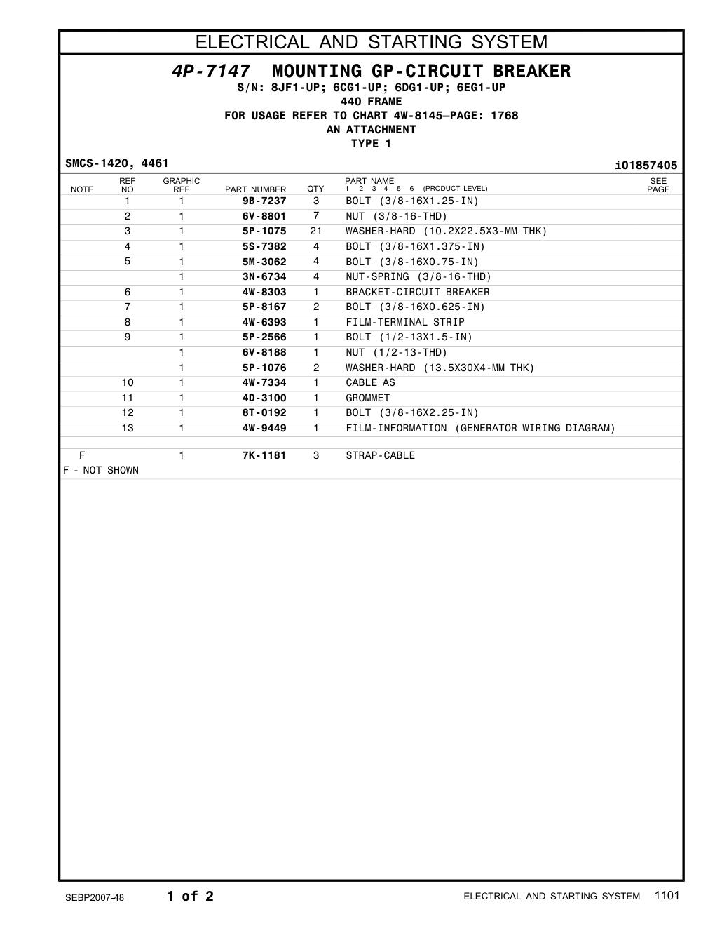 4W-8303 BRACKET-CIRCUIT BREAKER CAT parts manual diagram