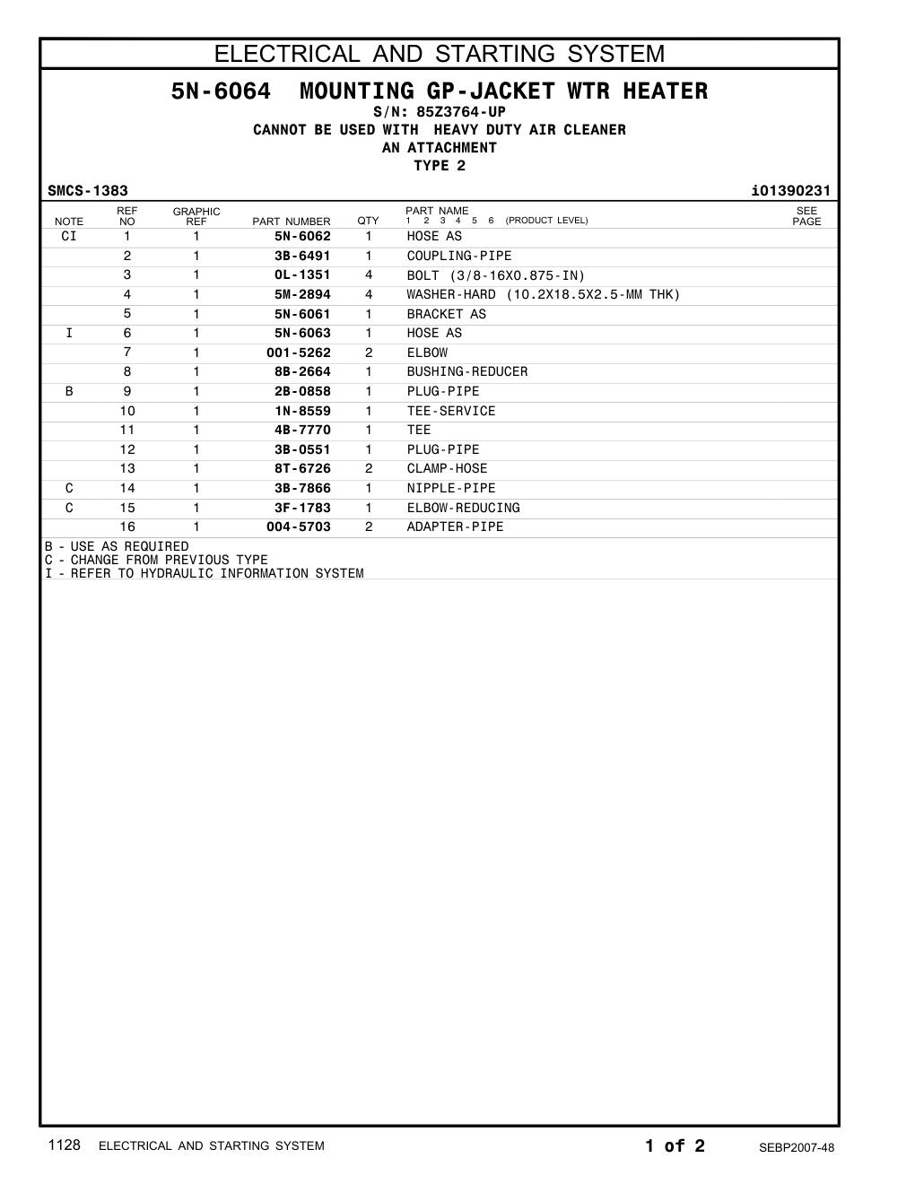 1N-8559 TEE-SERVICE · S/N 85Z3764-UP CAT parts manual diagram