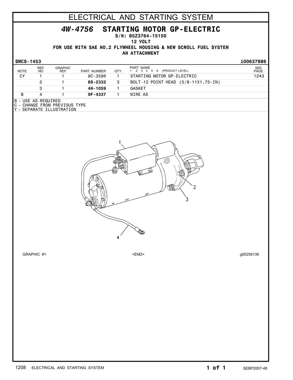 8C-3596 - STARTING MOTOR GP-ELECTRIC