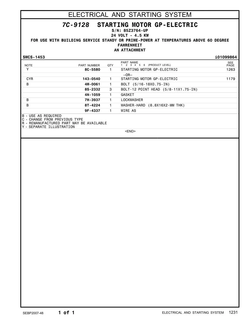 8C-5580 - STARTING MOTOR GP-ELECTRIC –OR–