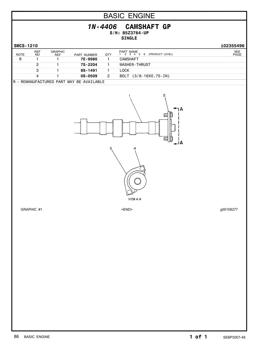 0S-0509 - BOLT (3/8-16X0.75-IN)