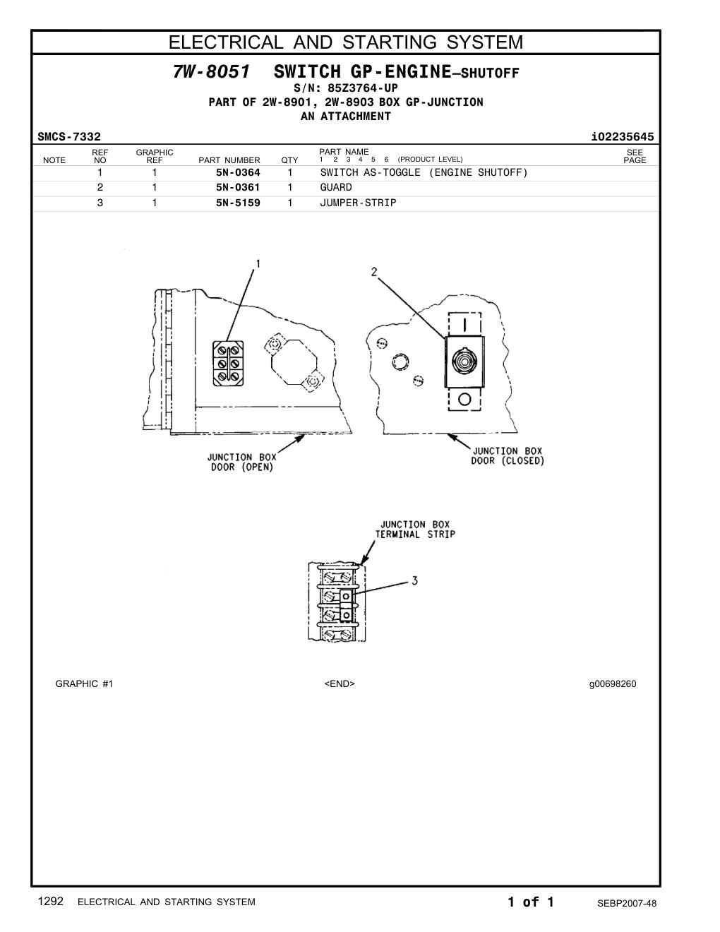 5N-0361 GUARD · S/N 85Z3764-UP CAT parts manual diagram