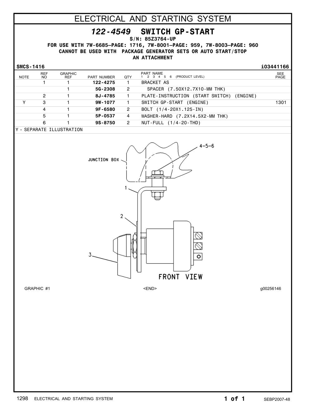 5G-2308 SPACER (7.50X12.7X10-MM THK) · S/N 85Z3764-UP CAT parts manual diagram