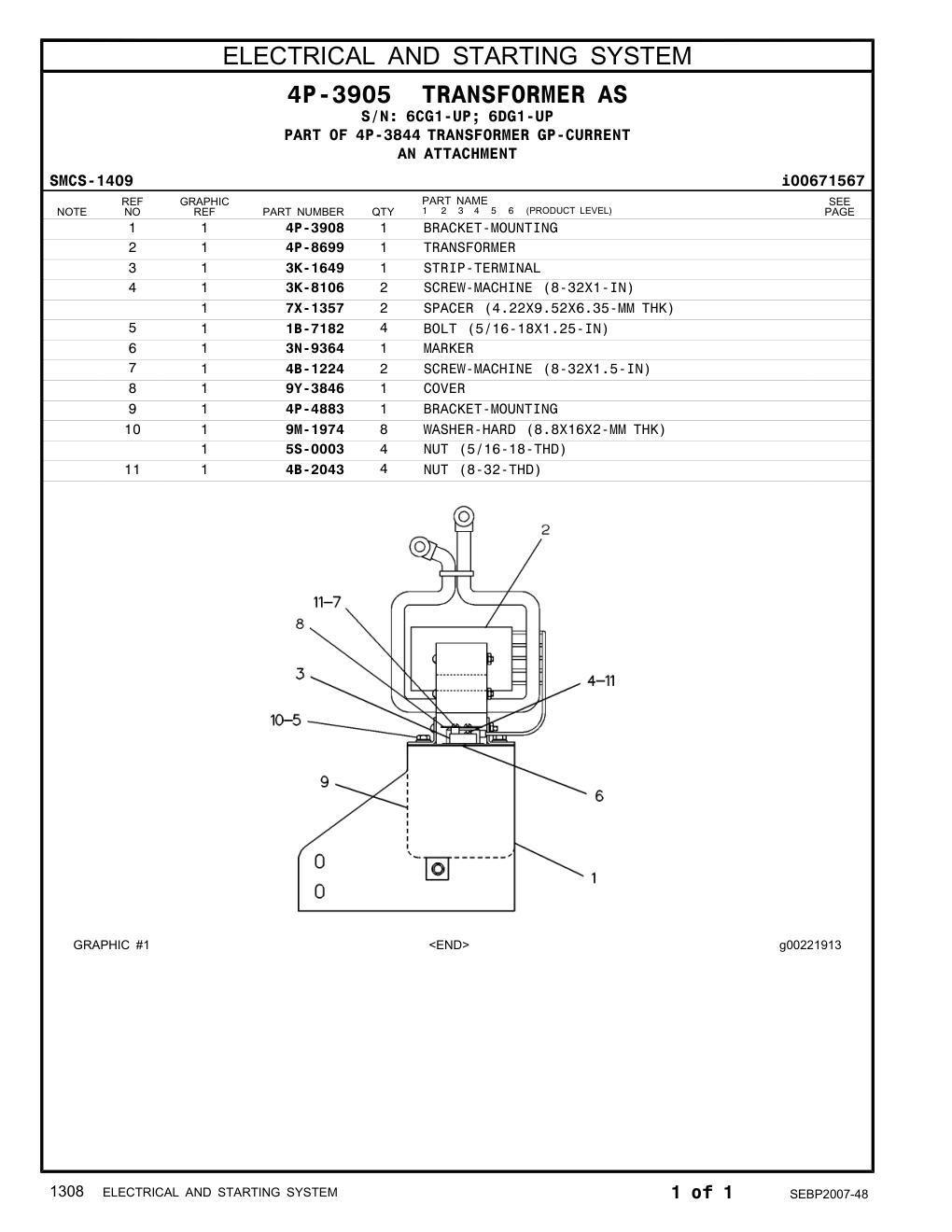 4P-3908 BRACKET-MOUNTING CAT parts manual diagram