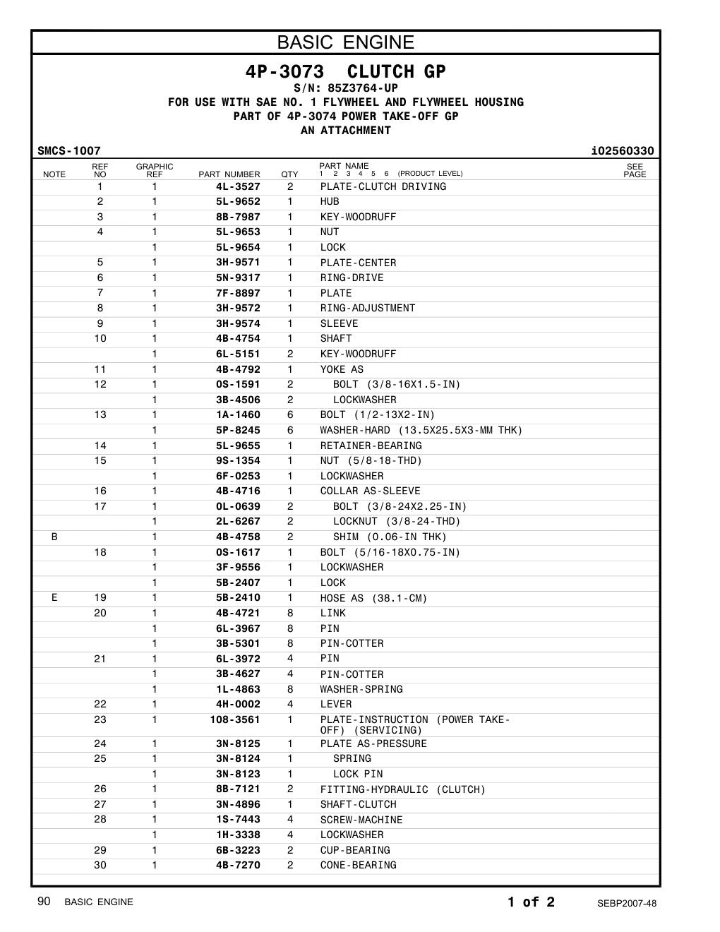 1S-7443 SCREW-MACHINE · S/N 85Z3764-UP CAT parts manual diagram