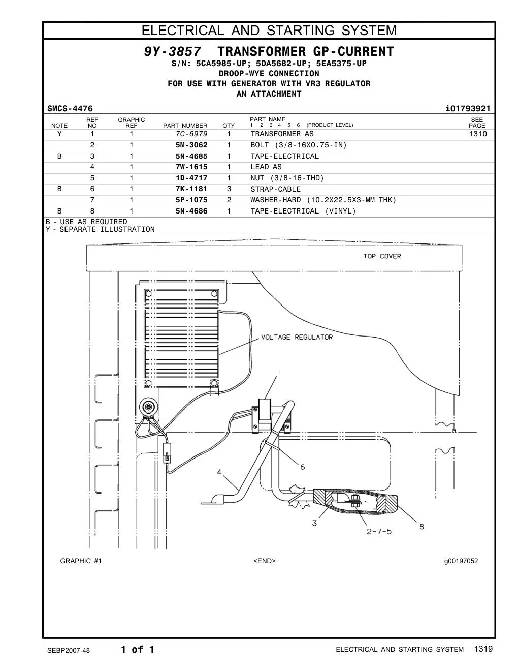 7C-6979 TRANSFORMER AS CAT parts manual diagram