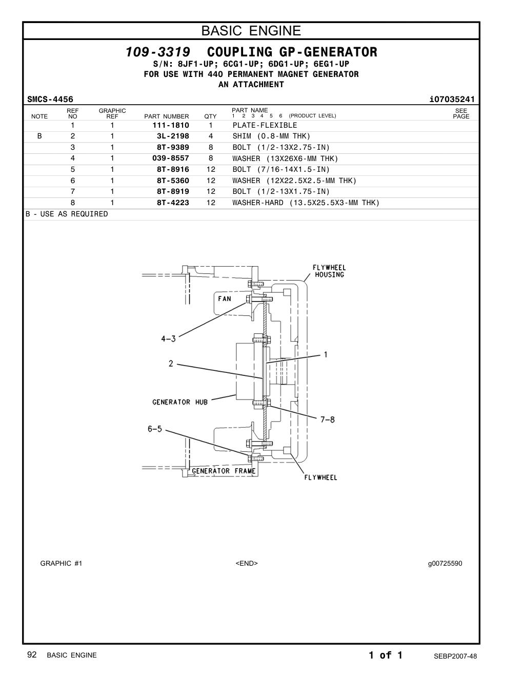 111-1810 PLATE-FLEXIBLE CAT parts manual diagram