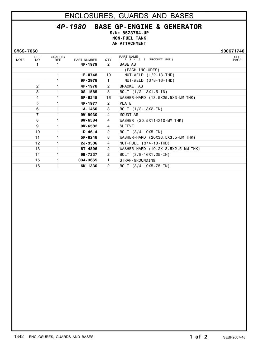 4P-1977 PLATE · S/N 85Z3764-UP CAT parts manual diagram