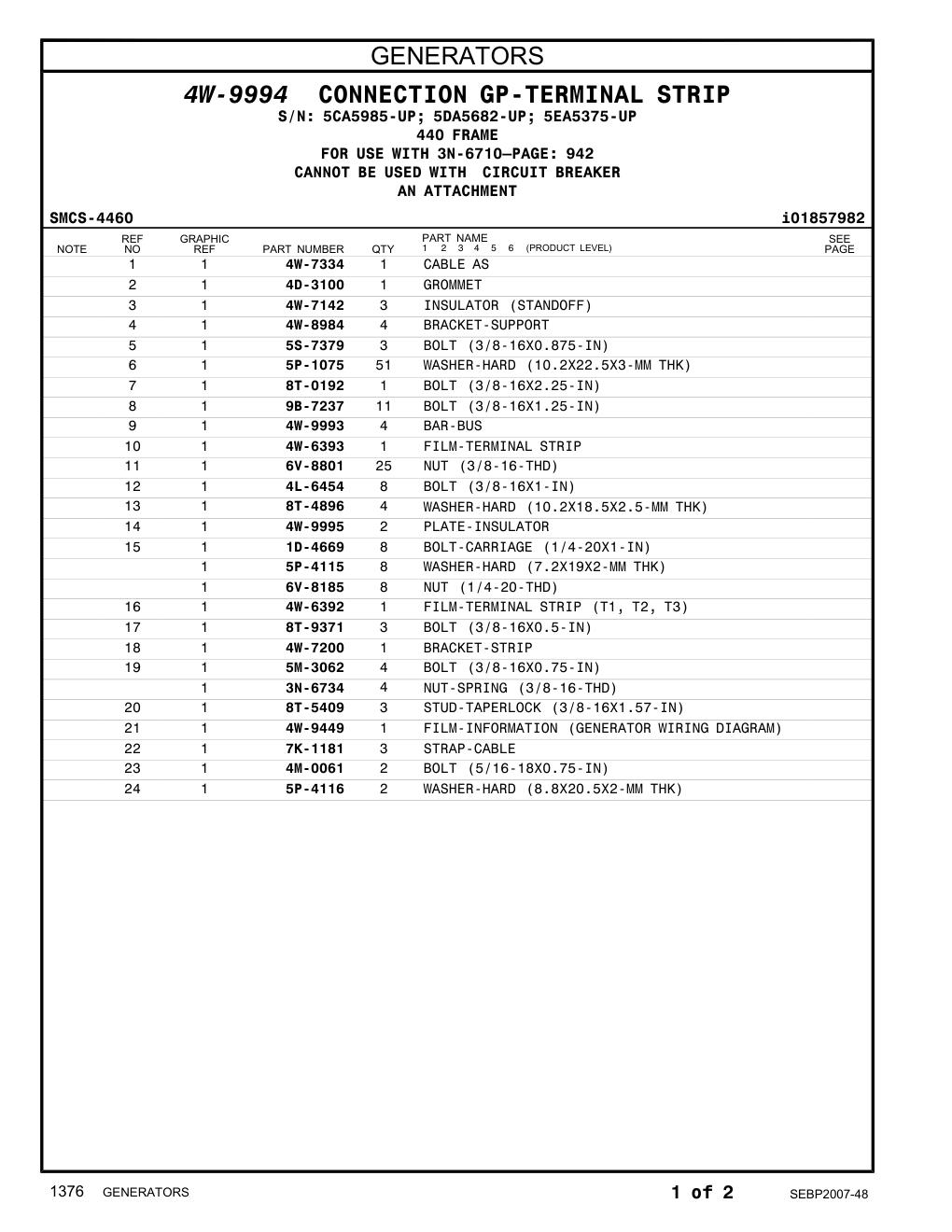 8T-9371 BOLT (3/8-16X0.5-IN) CAT parts manual diagram