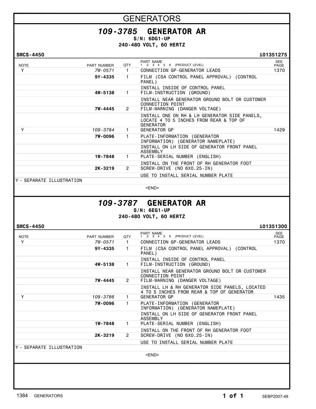 109-3784 - GENERATOR GP