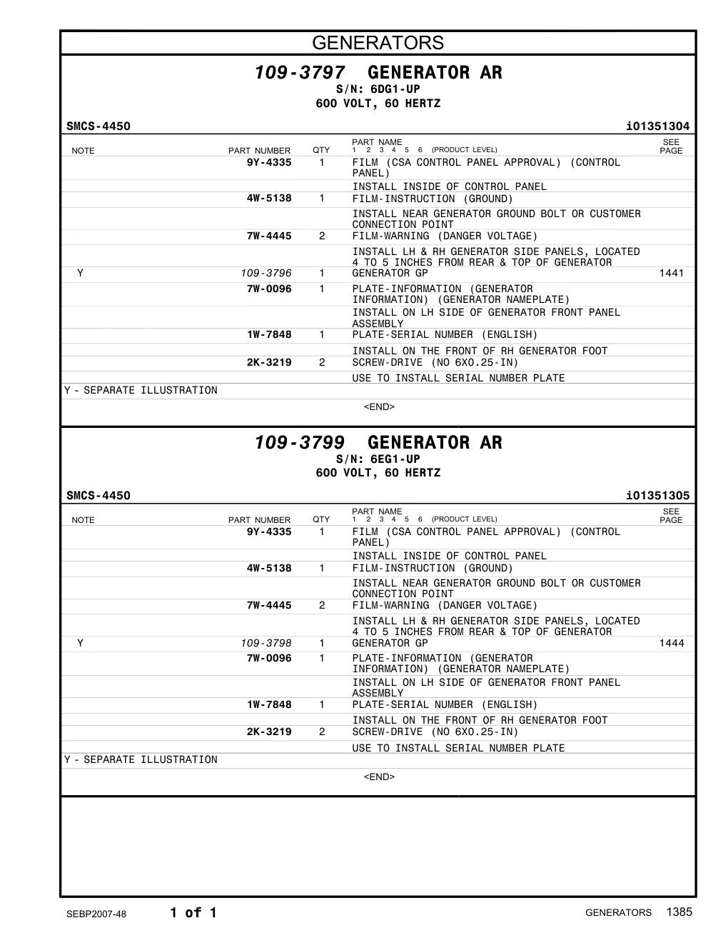109-3796 - GENERATOR GP