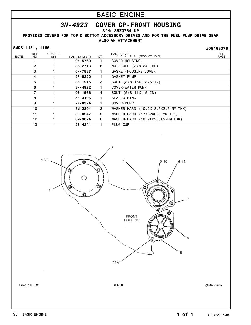 2S-4241 PLUG-CUP · S/N 85Z3764-UP CAT parts manual diagram