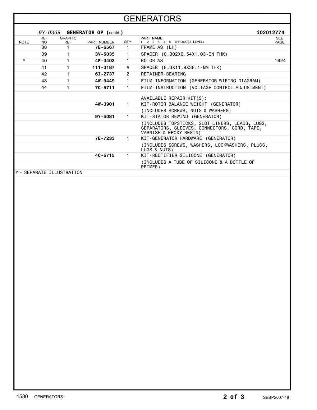 4P-3403 ROTOR AS CAT parts manual diagram