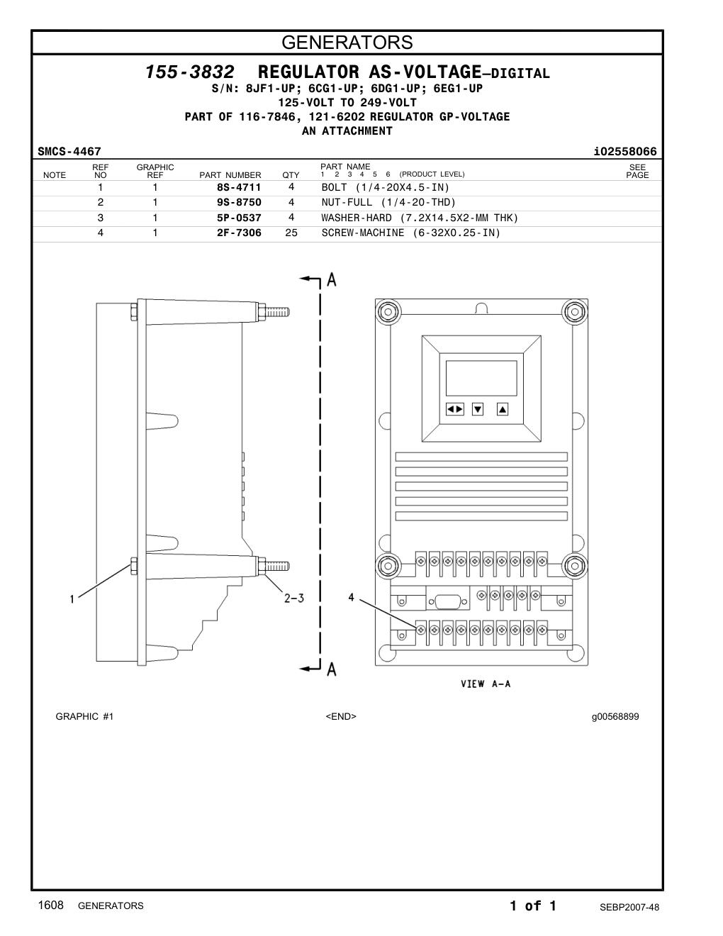 2F-7306 SCREW-MACHINE (6-32X0.25-IN) CAT parts manual diagram