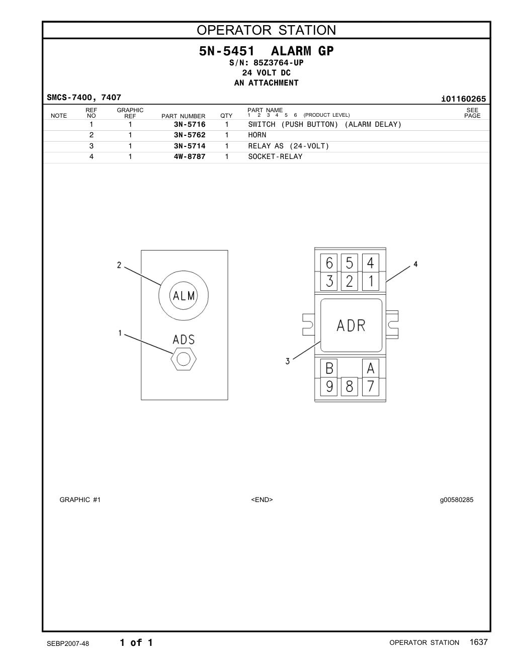 3N-5716 - SWITCH (PUSH BUTTON) (ALARM DELAY)