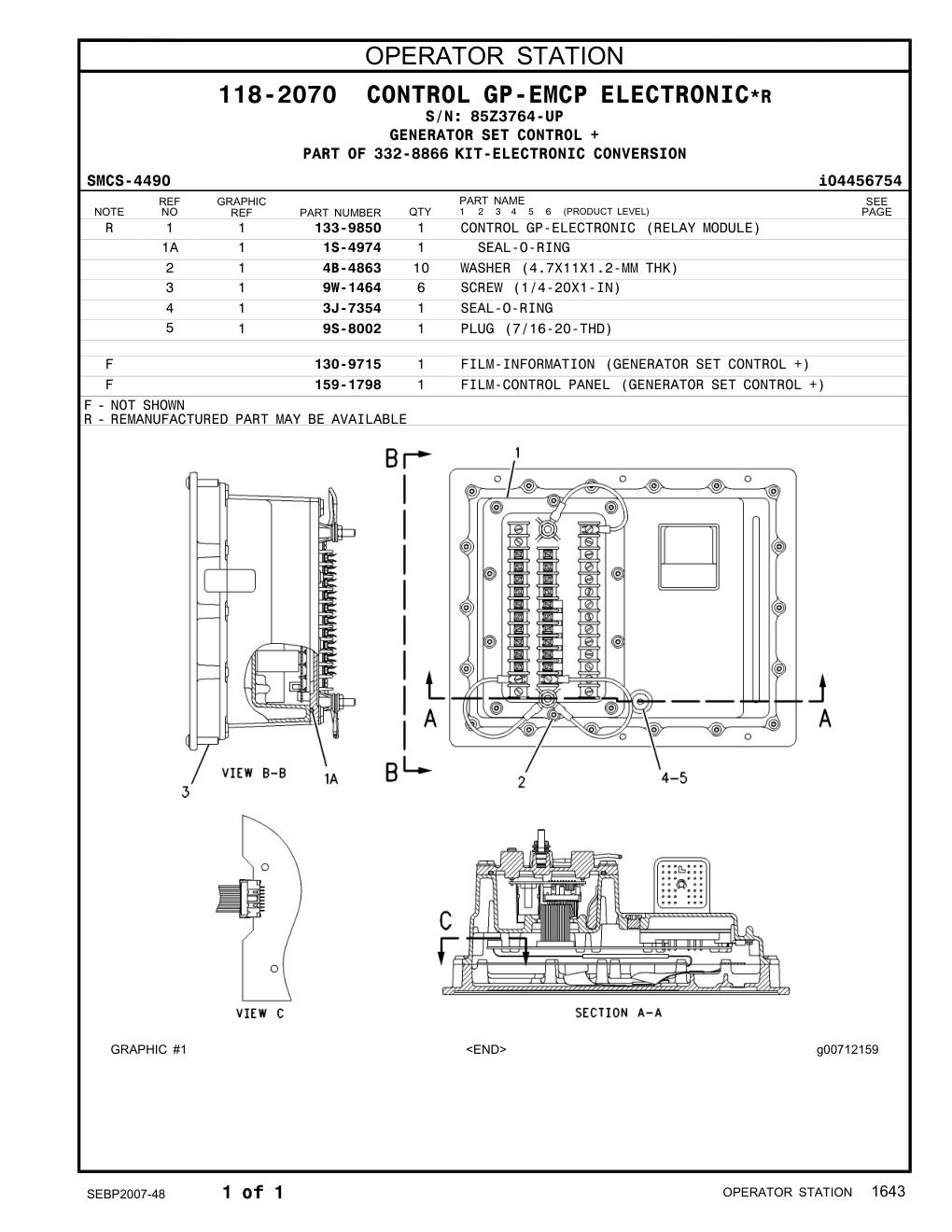 9W-1464 - SCREW (1/4-20X1-IN)