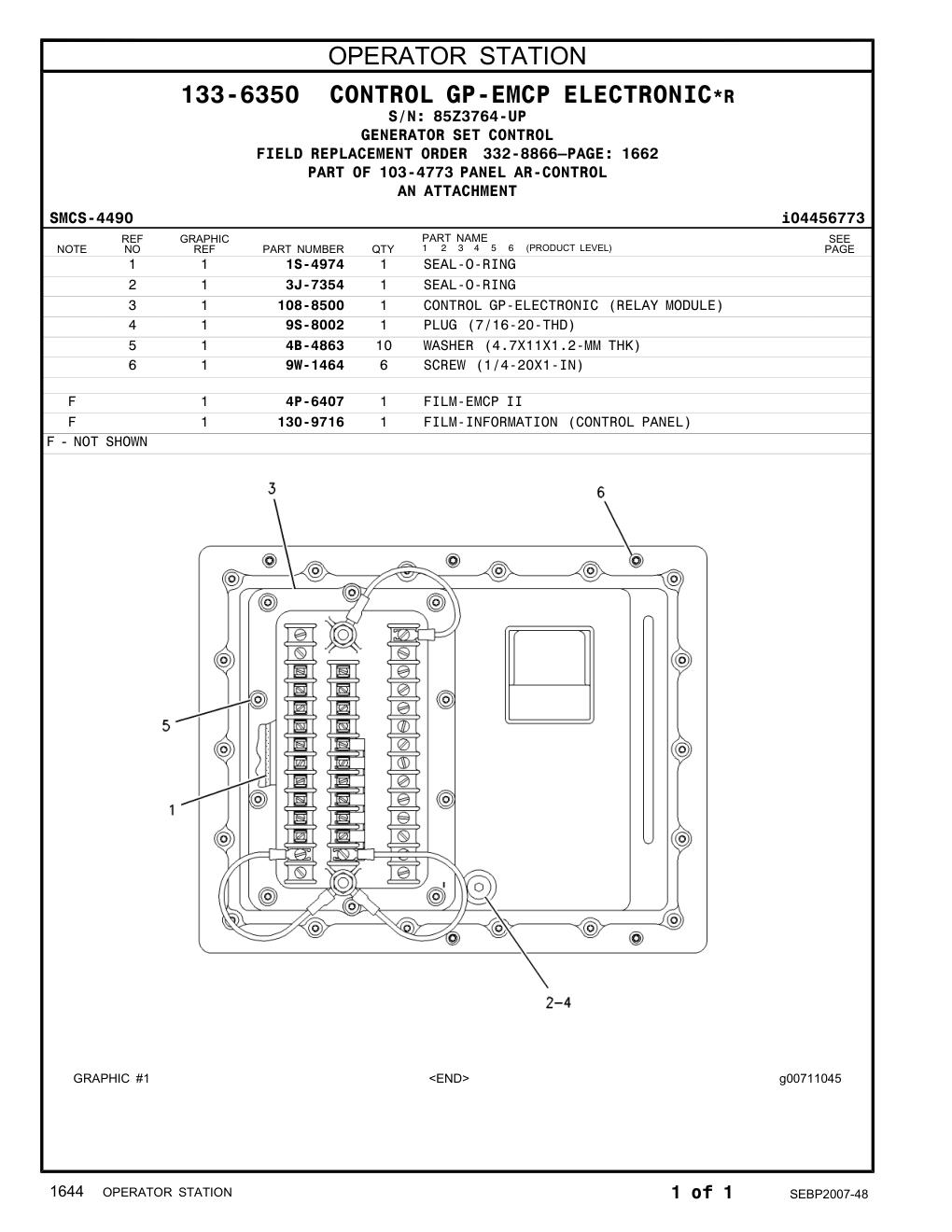 1S-4974 SEAL-O-RING · S/N 85Z3764-UP CAT parts manual diagram