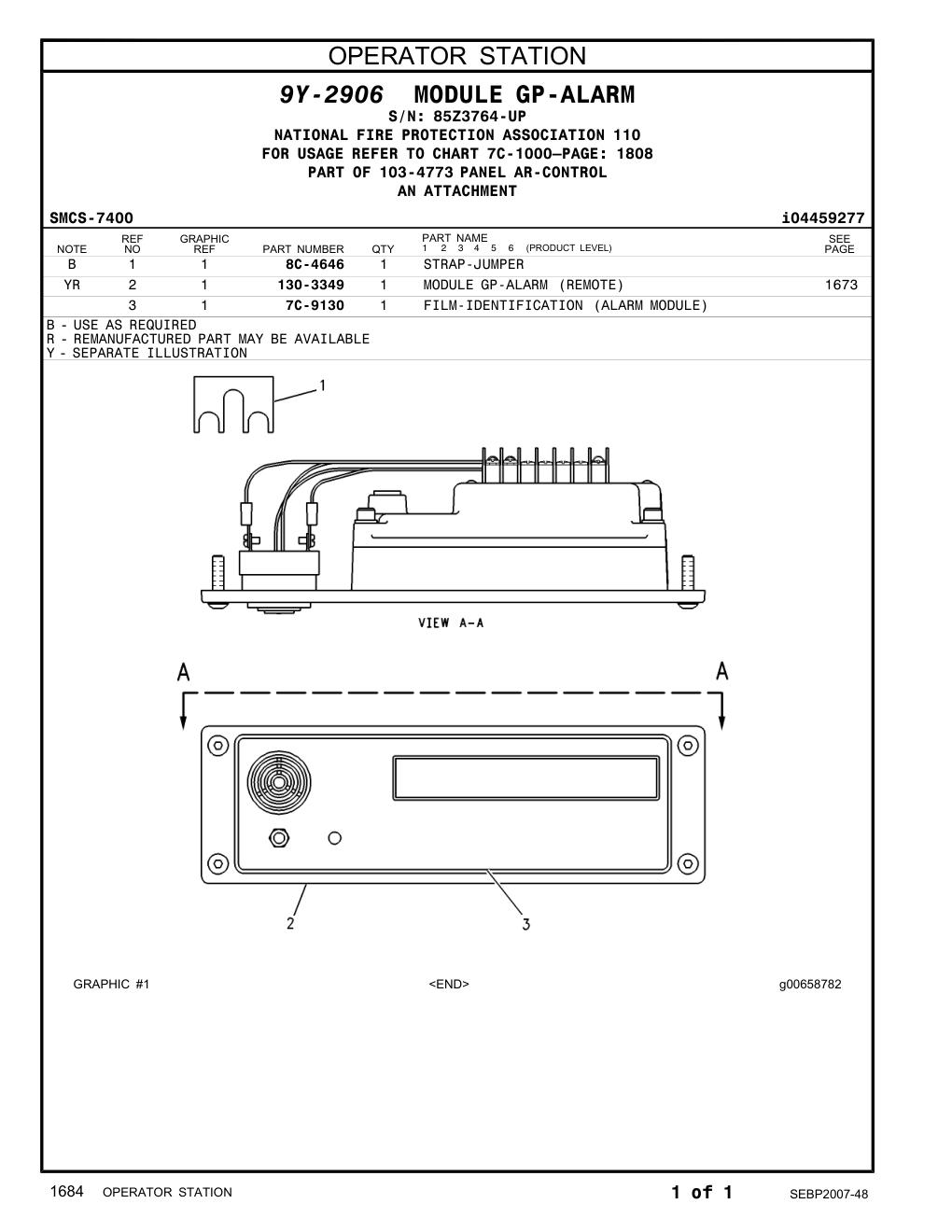 8C-4646 STRAP-JUMPER · S/N 85Z3764-UP CAT parts manual diagram