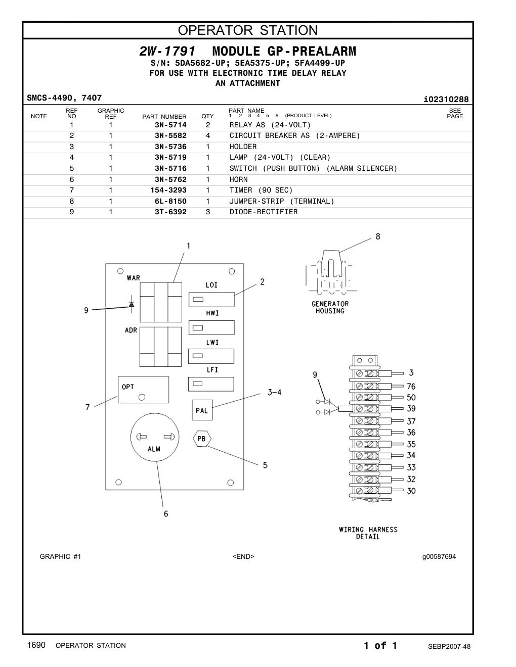 3N-5582 CIRCUIT BREAKER AS (2-AMPERE) CAT parts manual diagram