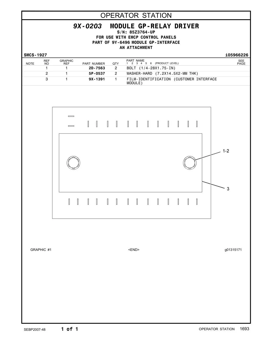 9X-1391 - FILM-IDENTIFICATION (CUSTOMER INTERFACE MODULE)