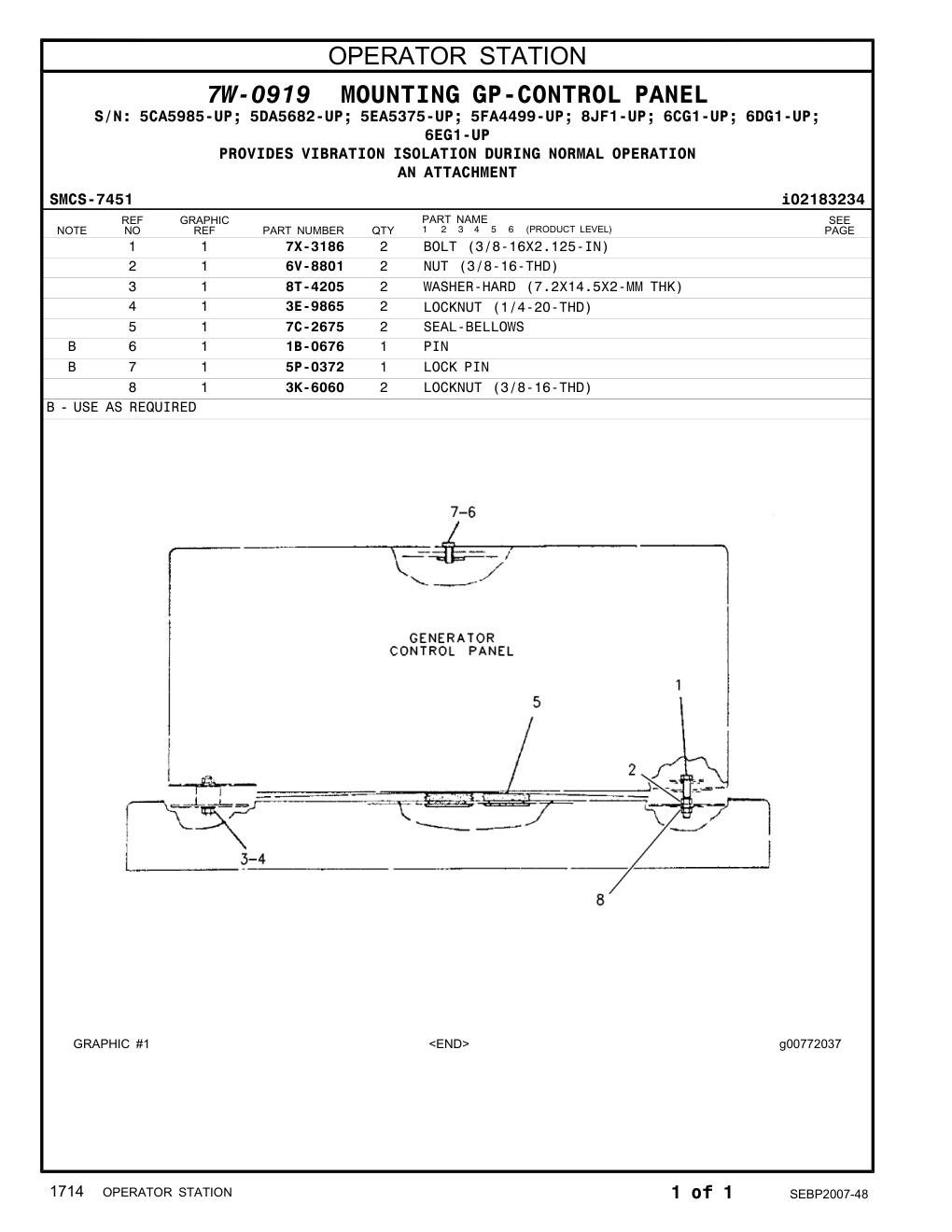 7X-3186 BOLT (3/8-16X2.125-IN) CAT parts manual diagram