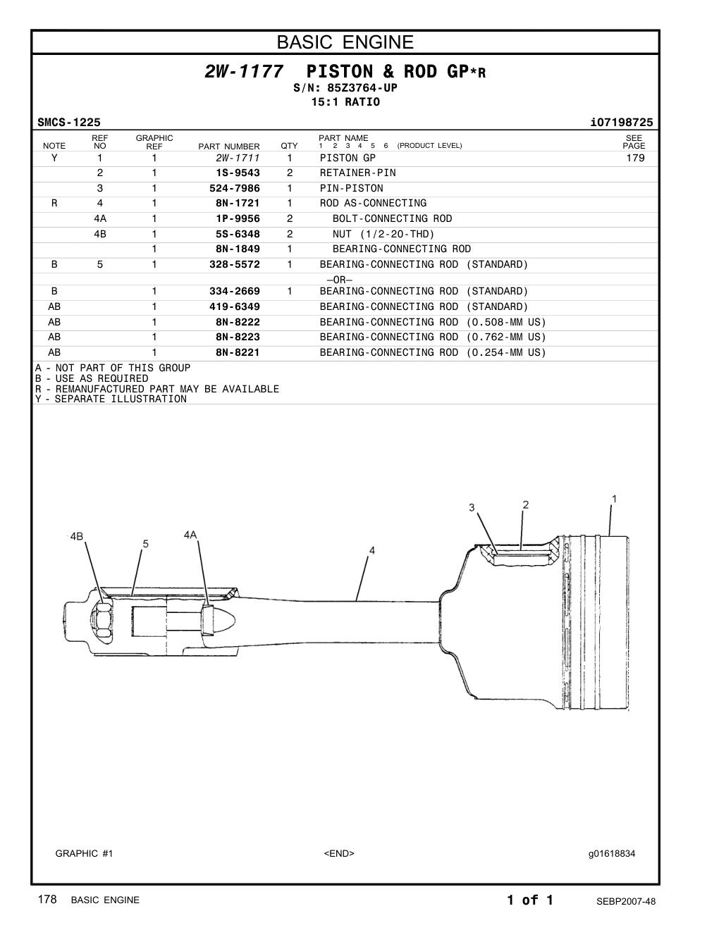 334-2669 BEARING-CONNECTING ROD (STANDARD) · S/N 85Z3764-UP CAT parts manual diagram