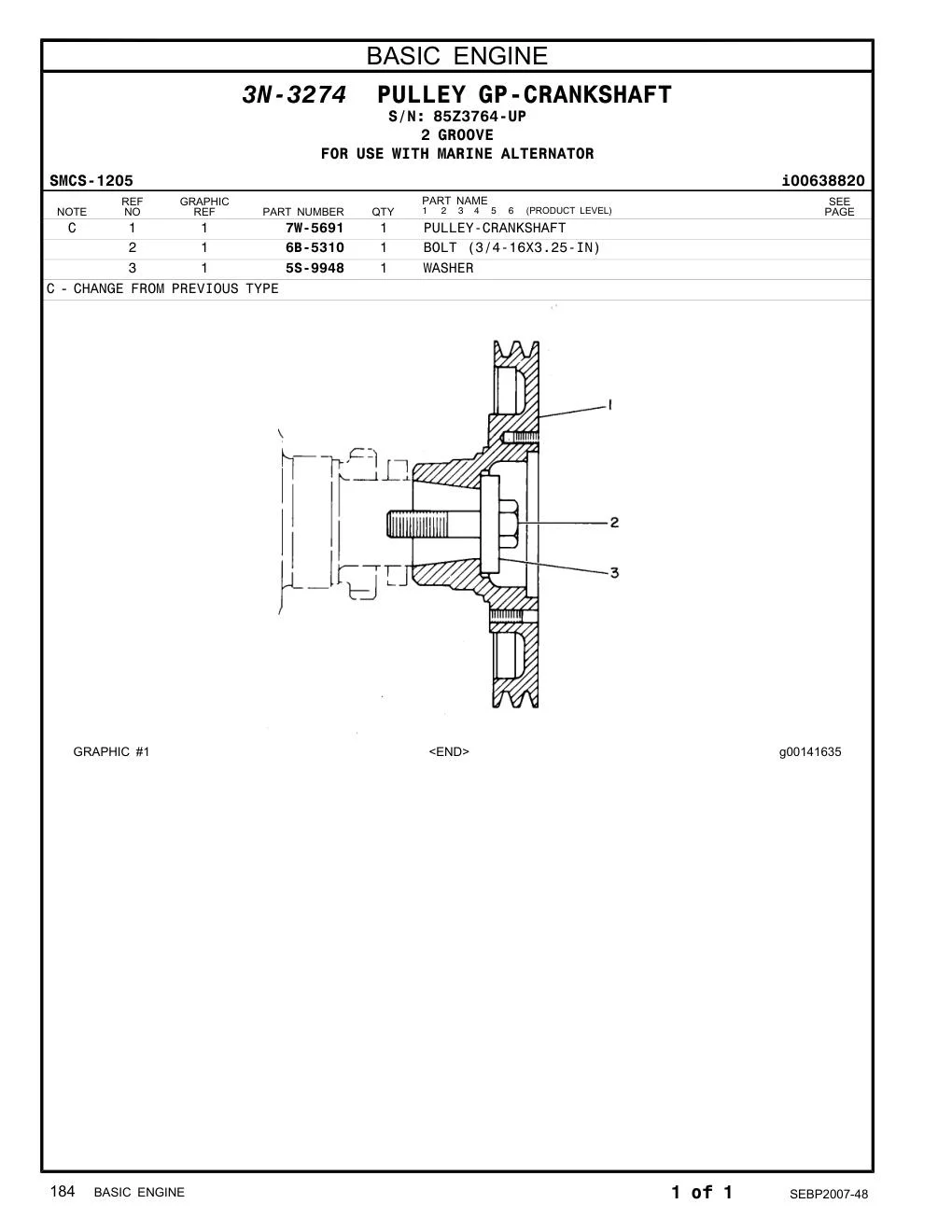 7W-5691 - PULLEY-CRANKSHAFT