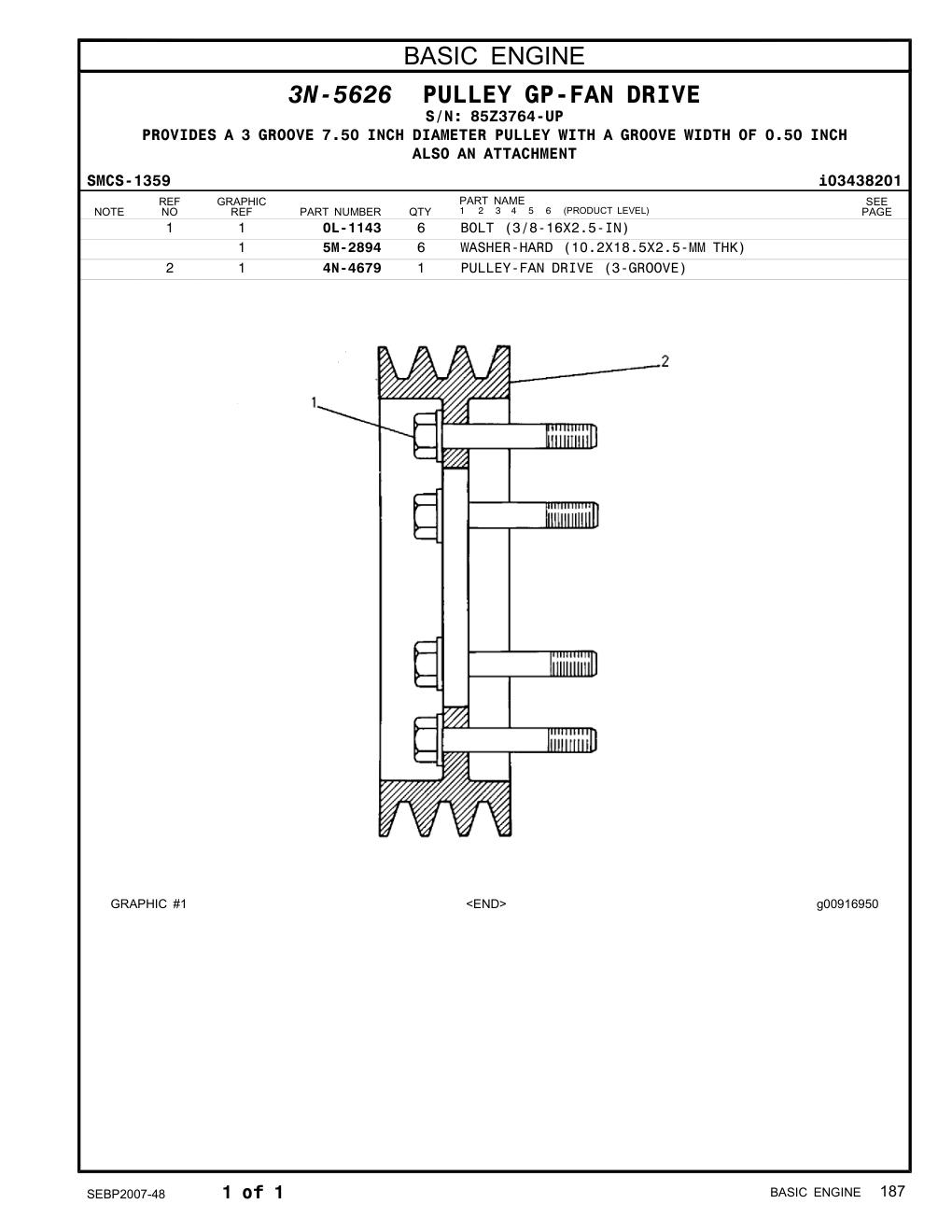 4N-4679 - PULLEY-FAN DRIVE (3-GROOVE)