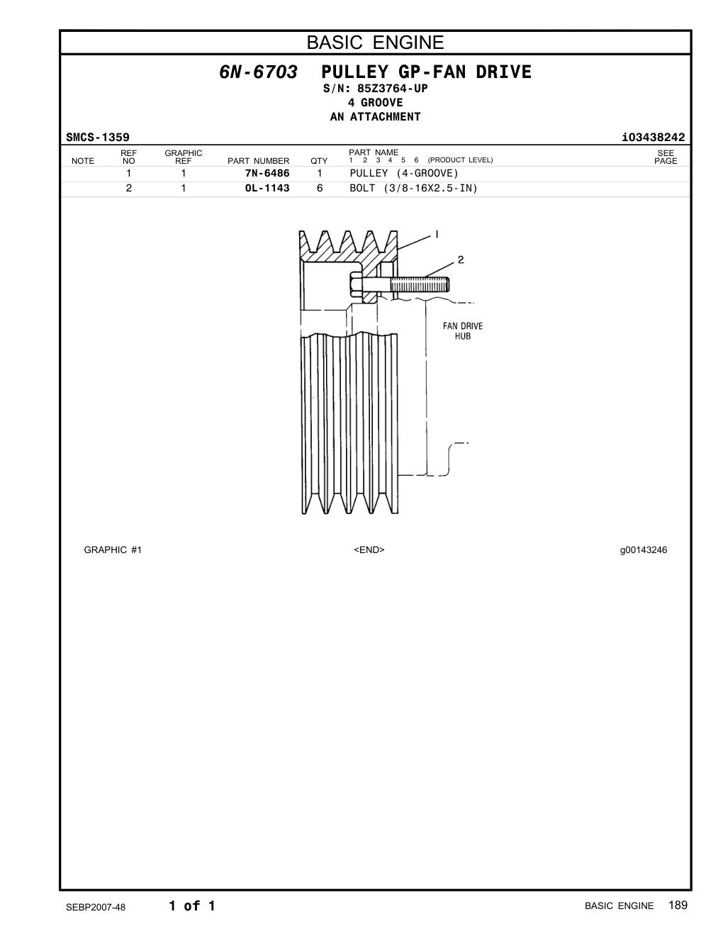 7N-6486 - PULLEY (4-GROOVE)