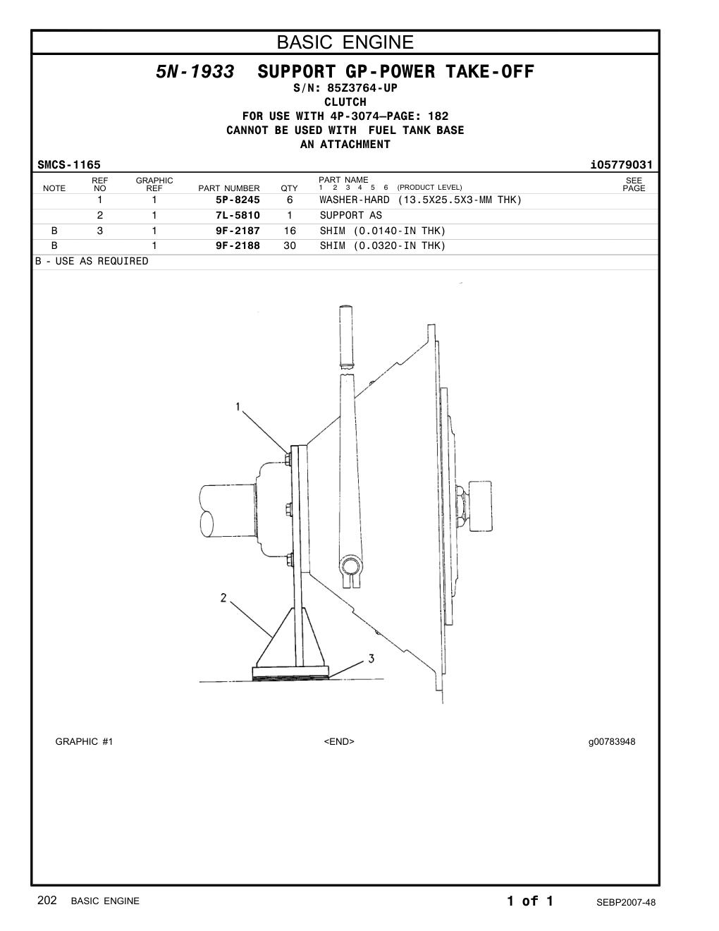 9F-2187 SHIM (0.0140-IN THK) · S/N 85Z3764-UP CAT parts manual diagram