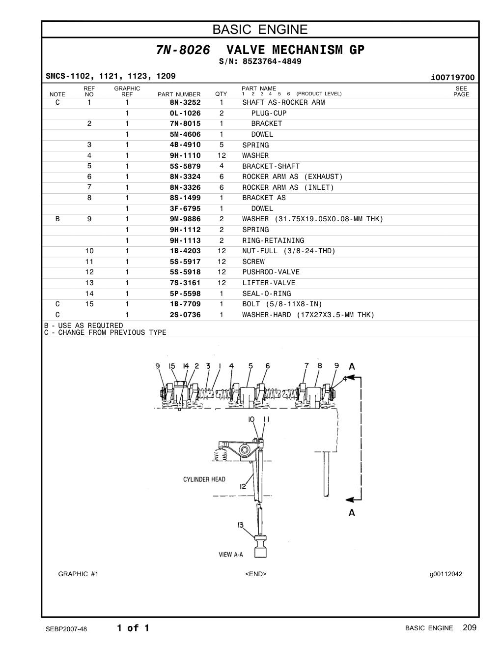 0L-1026 PLUG-CUP · S/N 85Z3764-4849 CAT parts manual diagram