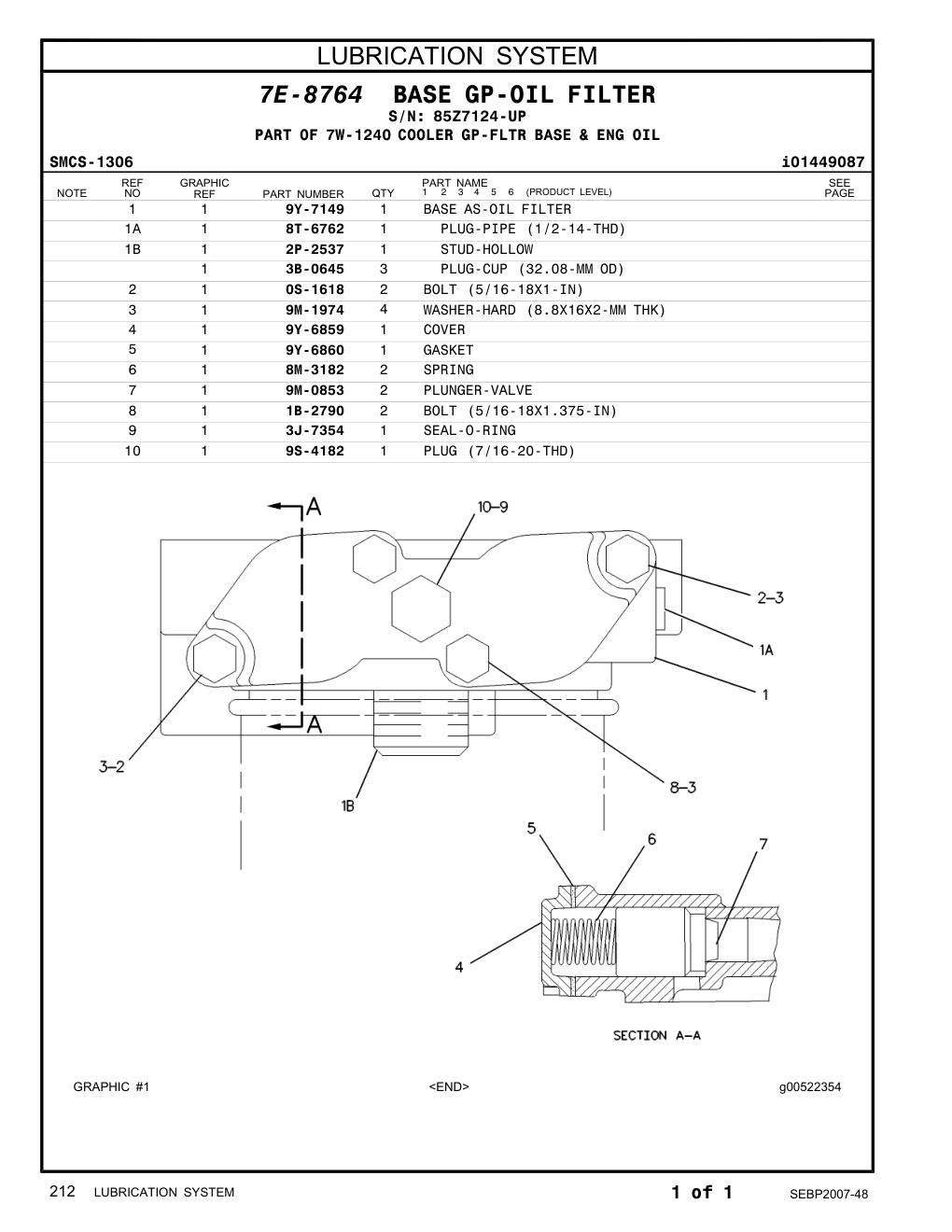 9Y-7149 - BASE AS-OIL FILTER