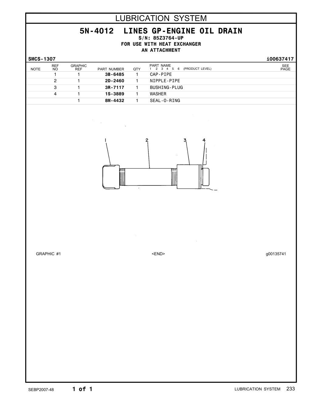 1S-3889 WASHER · S/N 85Z3764-UP CAT parts manual diagram