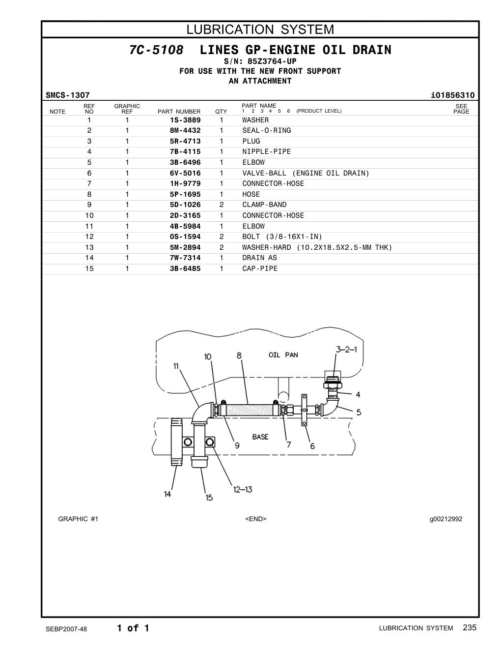 1H-9779 CONNECTOR-HOSE · S/N 85Z3764-UP CAT parts manual diagram