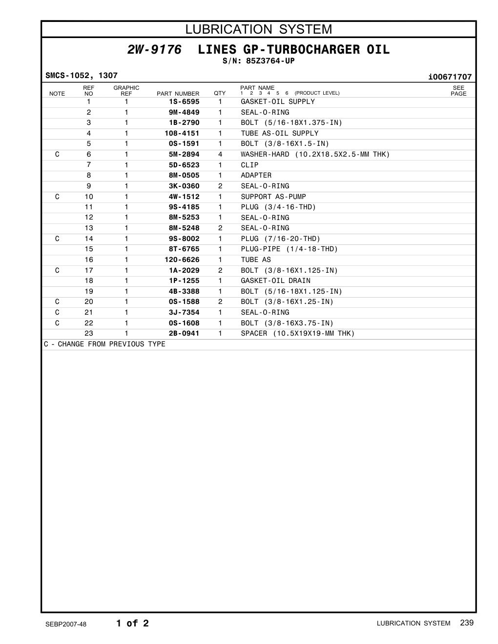108-4151 TUBE AS-OIL SUPPLY · S/N 85Z3764-UP CAT parts manual diagram