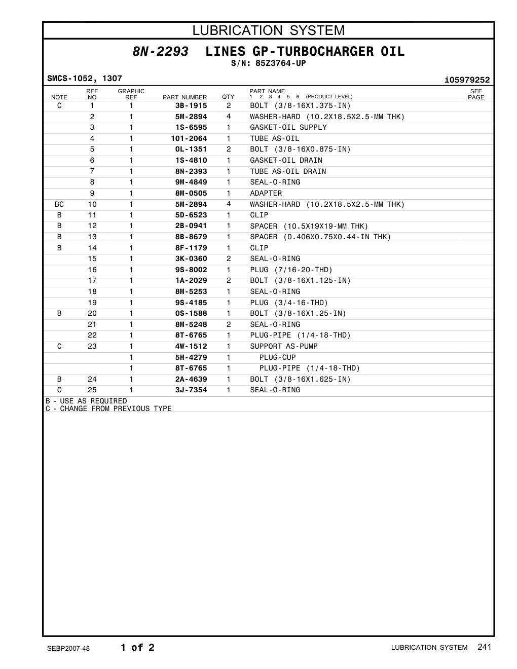 8B-8679 SPACER (0.406X0.75X0.44-IN THK) · S/N 85Z3764-UP CAT parts manual diagram