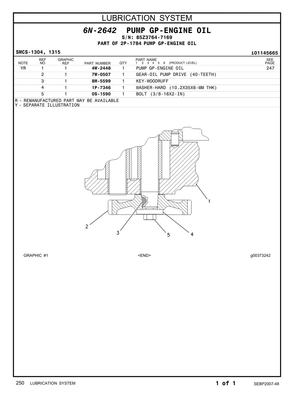 1P-7346 WASHER-HARD (10.2X35X6-MM THK) · S/N 85Z3764-7169 CAT parts manual diagram
