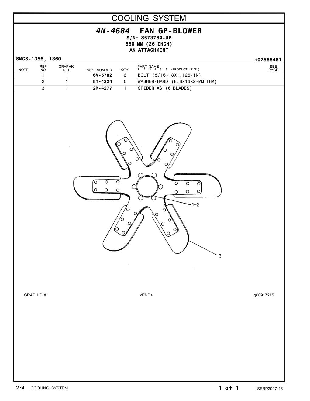 6V-5782 BOLT (5/16-18X1.125-IN) · S/N 85Z3764-UP CAT parts manual diagram