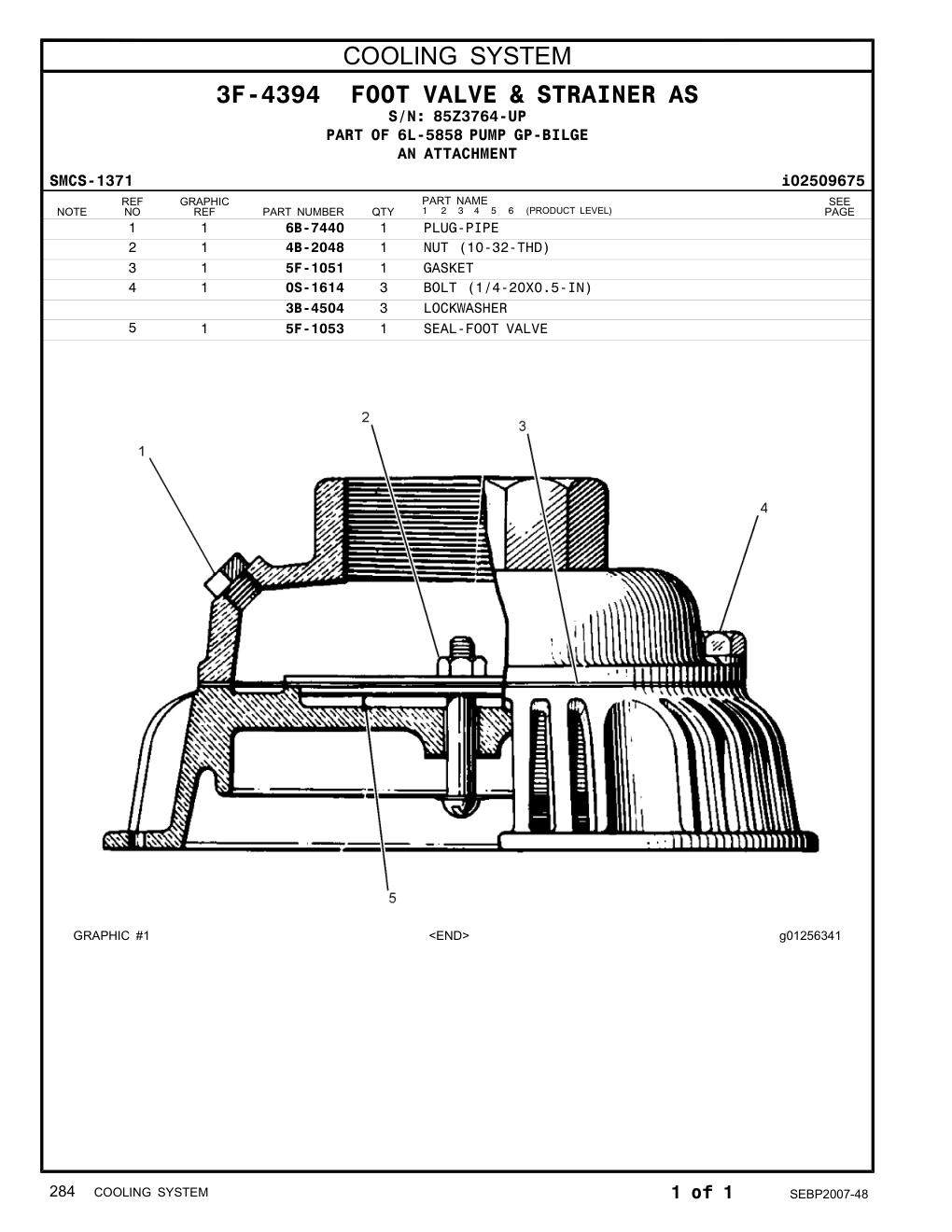 0S-1614 BOLT (1/4-20X0.5-IN) · S/N 85Z3764-UP CAT parts manual diagram